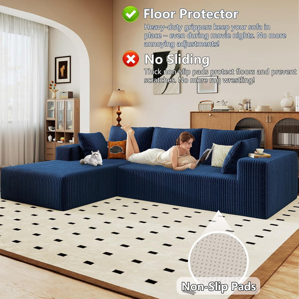 Blue Left-facing chaise W3315P374752-L-left-blue
