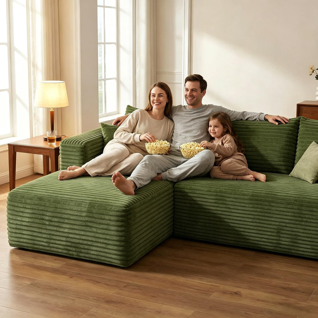 Green Left Facing Chaise W5571P500141-