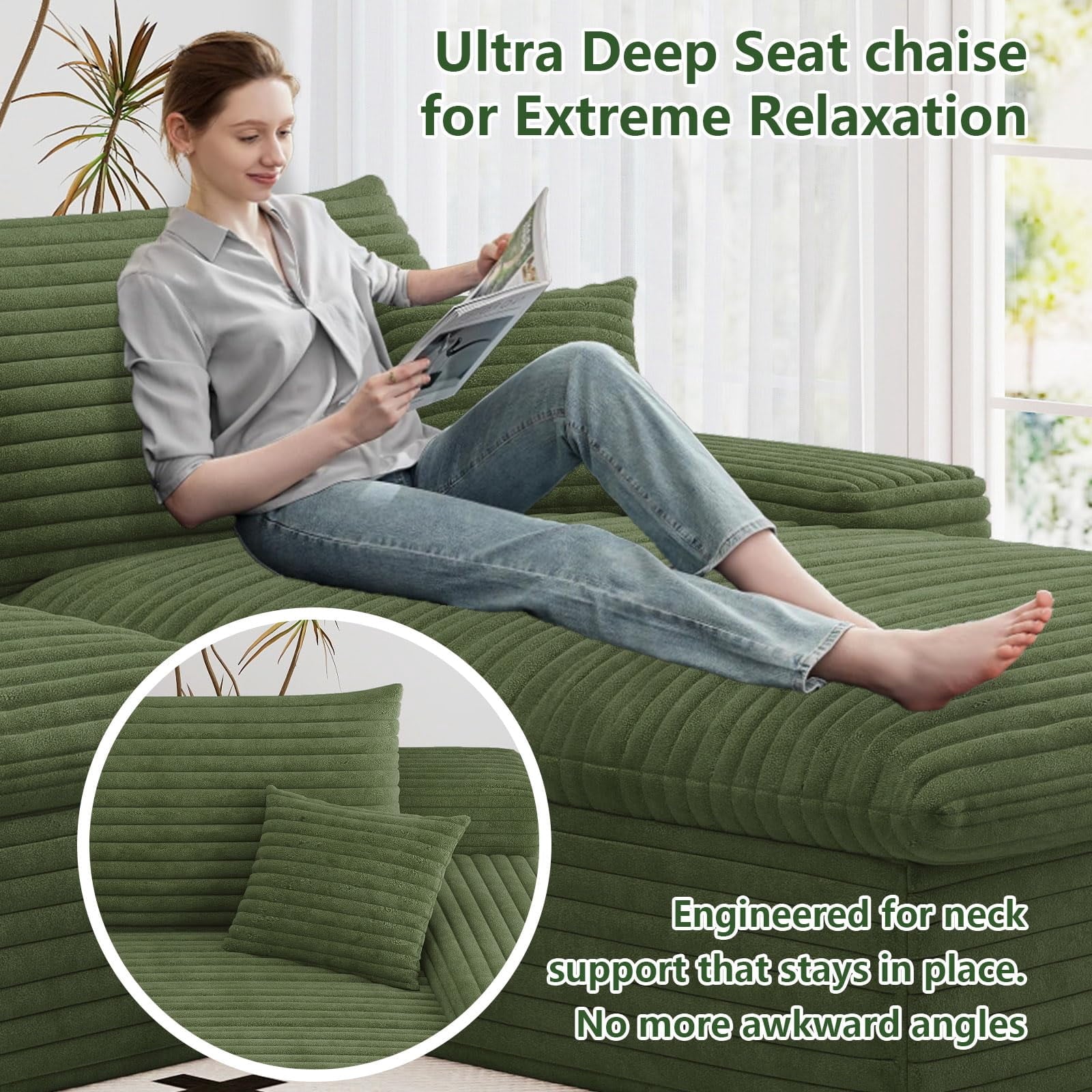 Green U-4 Right+Ottoman W2824S00136-Z