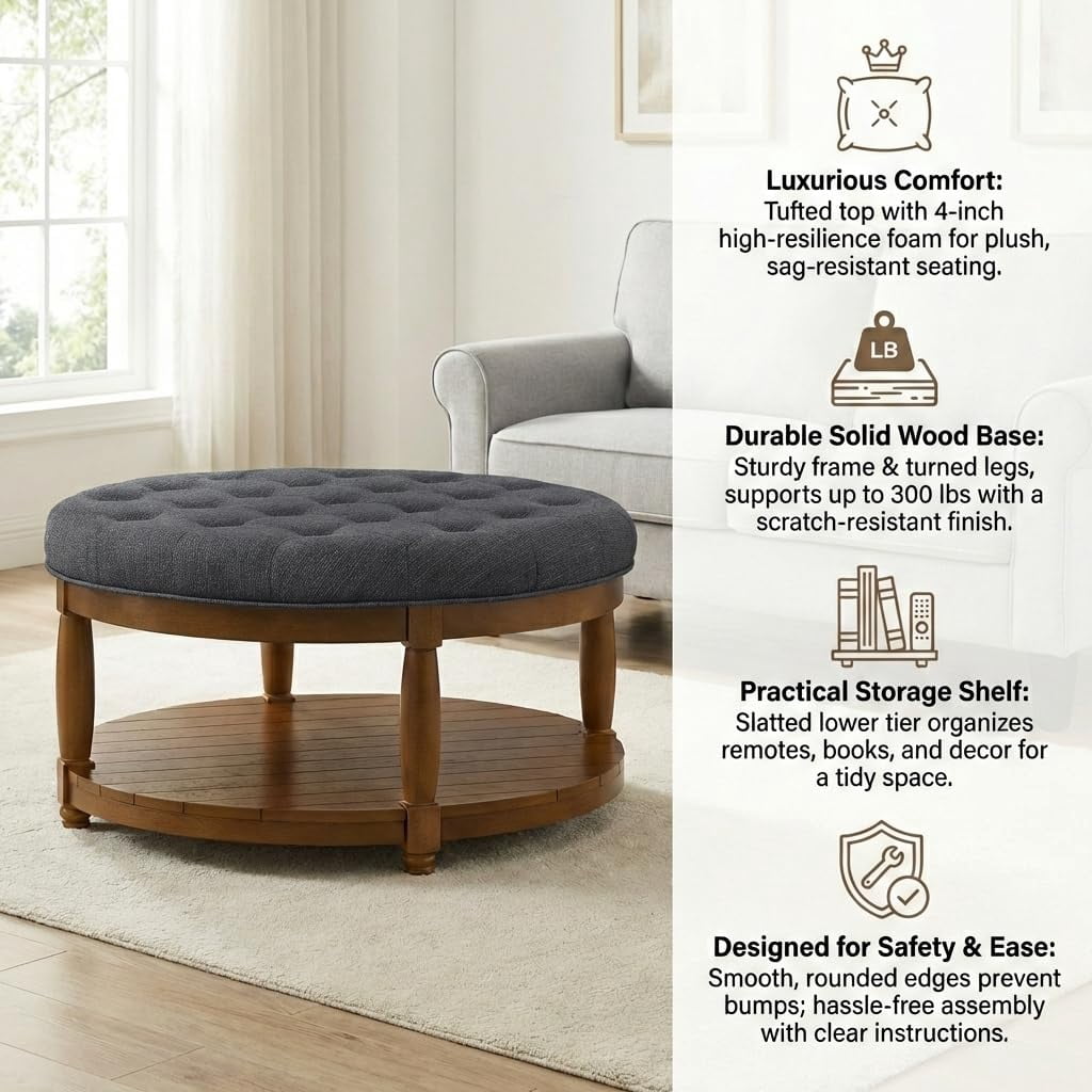 Granite Round Ottoman W2186P400510-gen