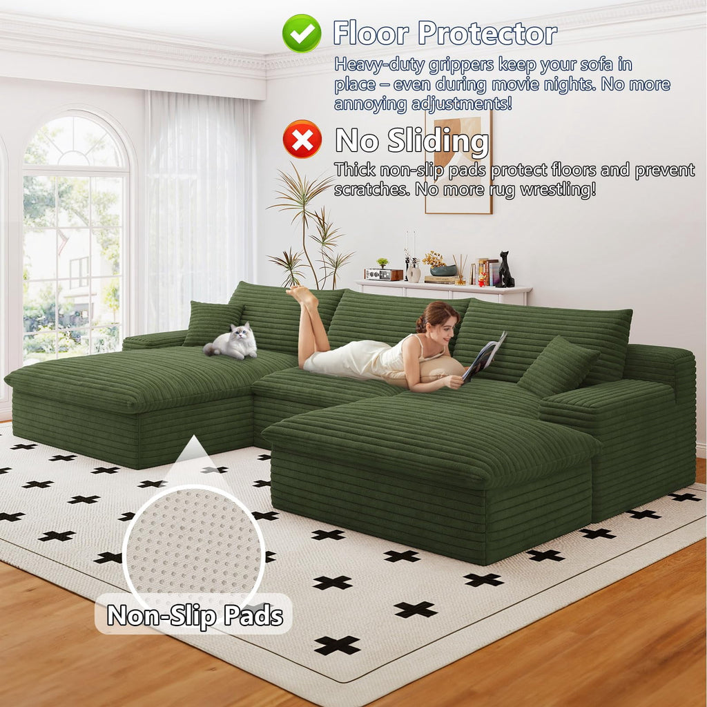 Green U-3 Left+Ottoman W2824S00131-Z
