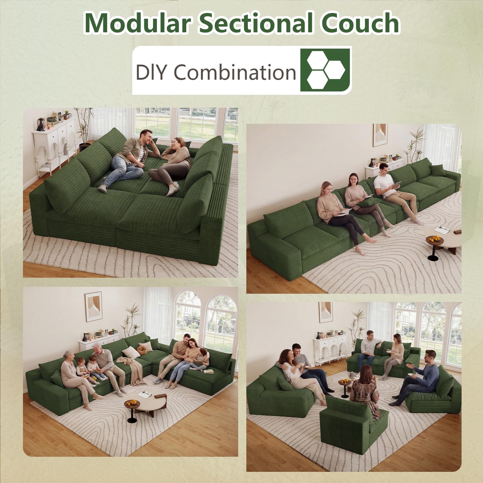 Green U-6 Seater W2824DIY149-Z