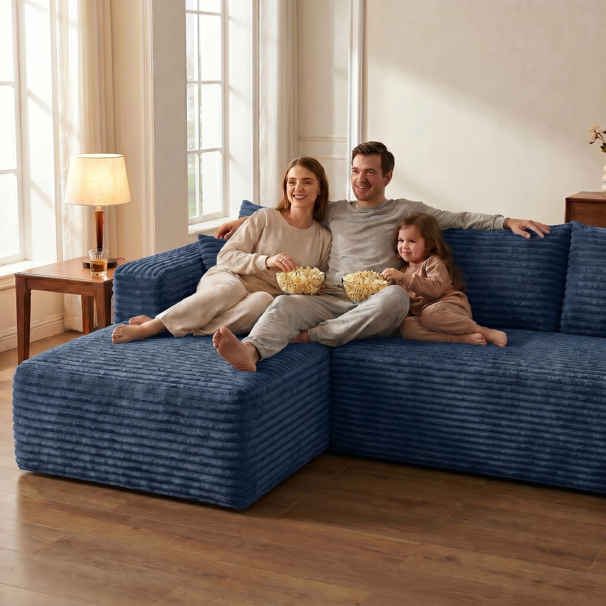 Blue Left Facing Chaise W5571P500139-