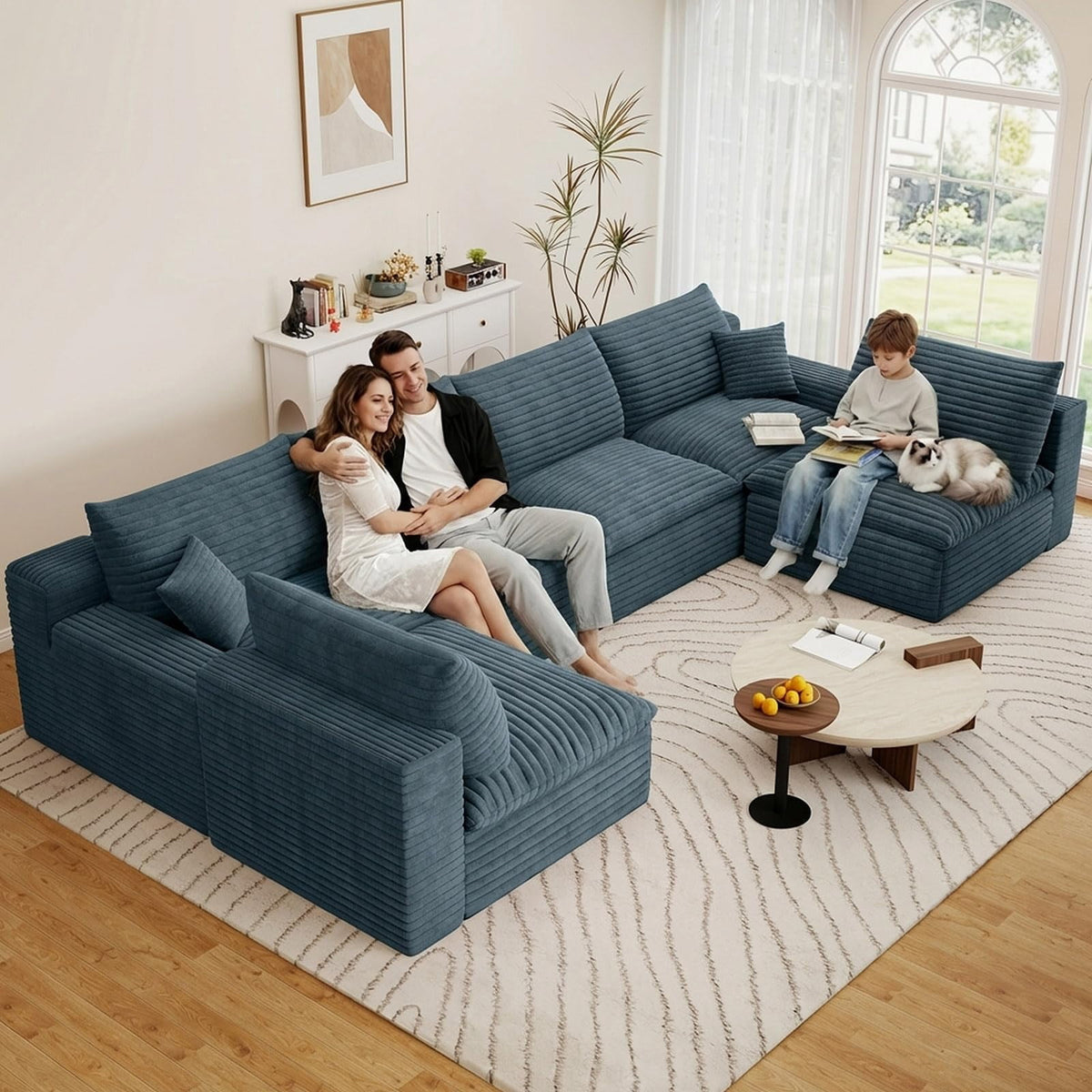 Blue U-6 Seater W2824DIY143-ZZ