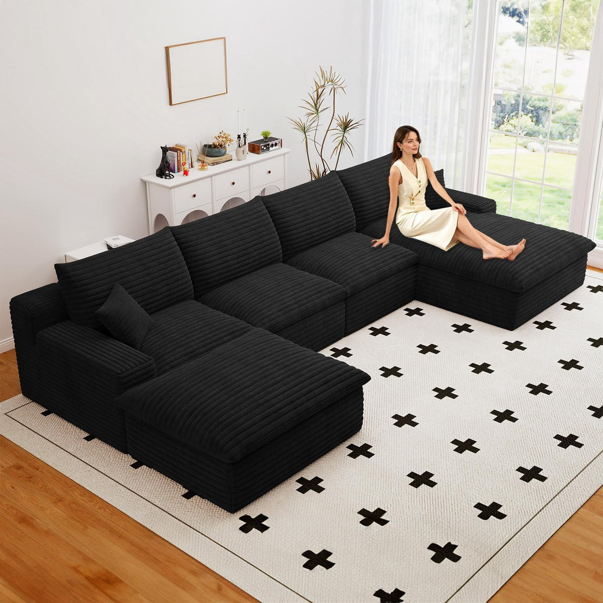 Blcak U-4 Right+Ottoman W2824S00152-ZZ