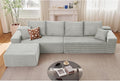 Style H-l Shaped-4 Seater+ottoman-grey W2824DIY17
