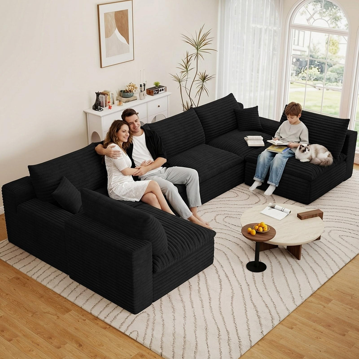 Black U-6 Seater W2824DIY113-Z