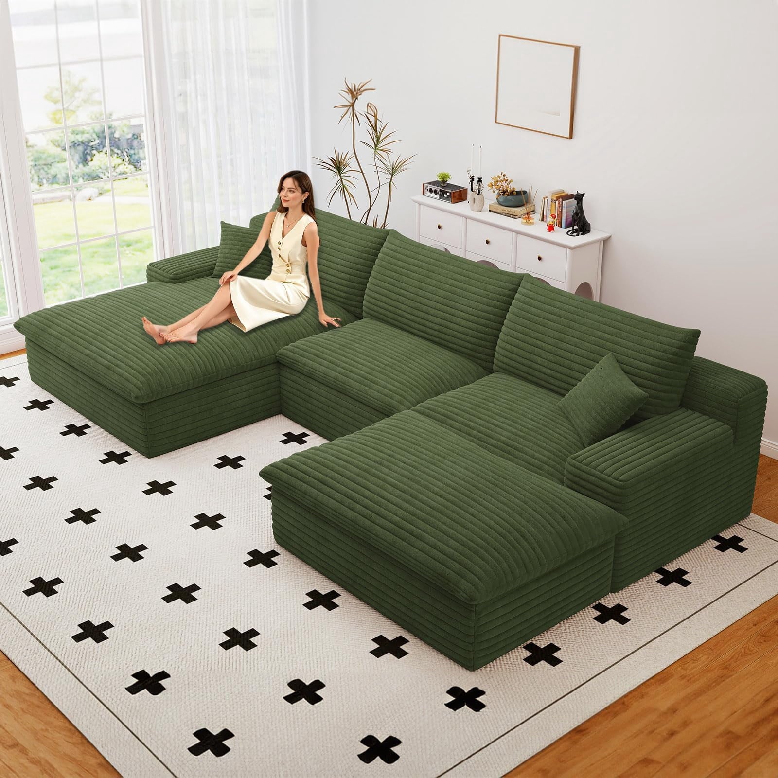Green U-3 Left+Ottoman W2824S00131-Z