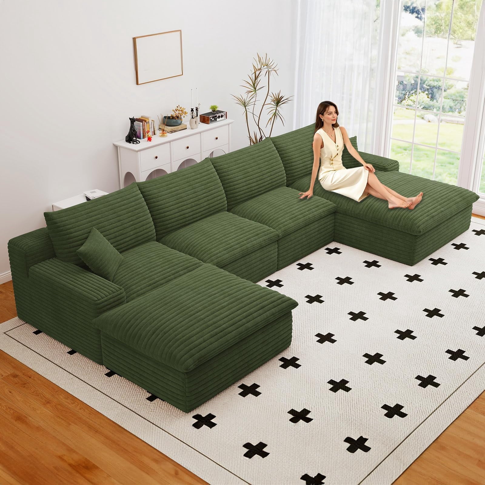 Green U-4 Right+Ottoman W2824S00136-Z