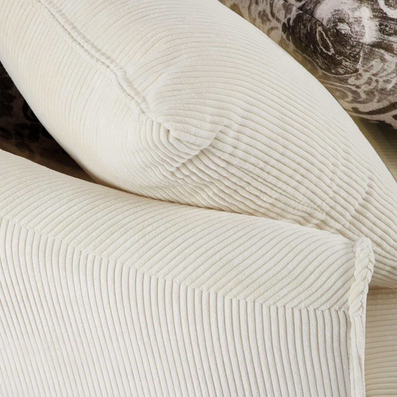 Beige SU-N719-Beige-51.5" Swivel Round Sofa+5 Pillows