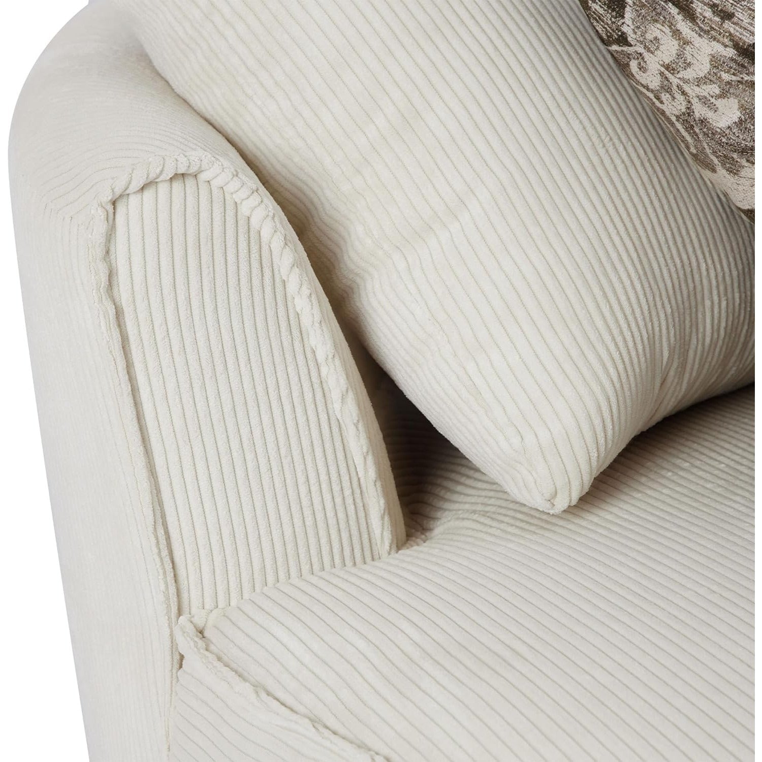 Beige SU-N719-Beige-51.5" Swivel Round Sofa+5 Pillows