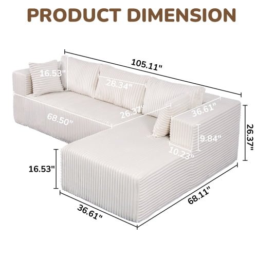 Beige Right Chaise W1710S00427