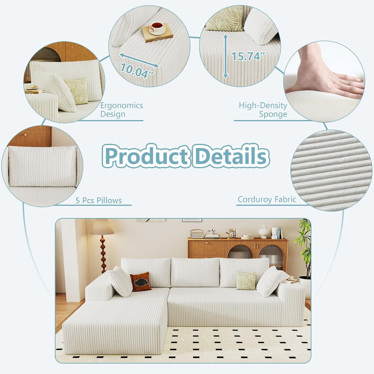 White Left-facing chaise W3315P374748-L-left-white