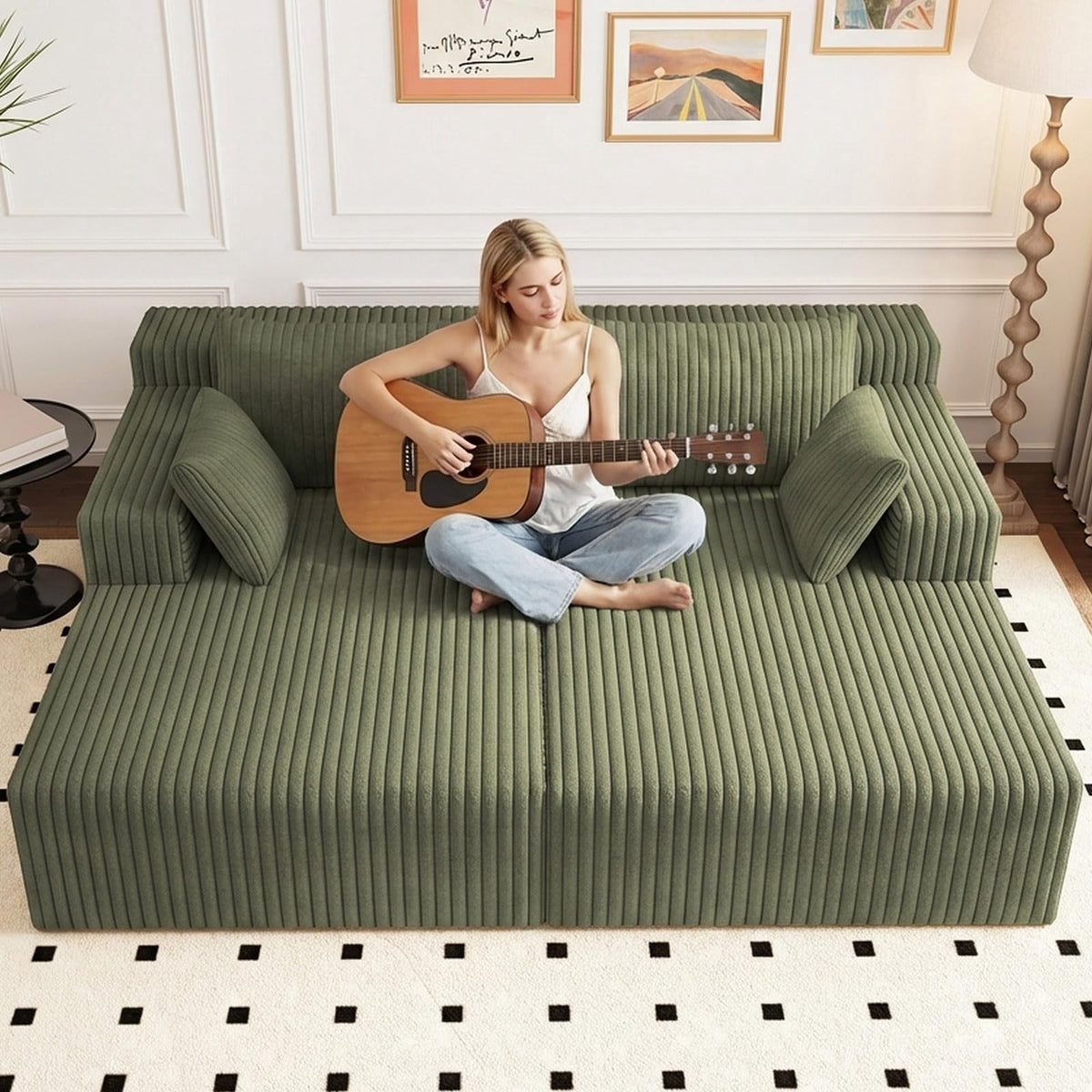 Green Modern, Minimalist, Cozy, Modular Living, Contemporary W5571P450563-green