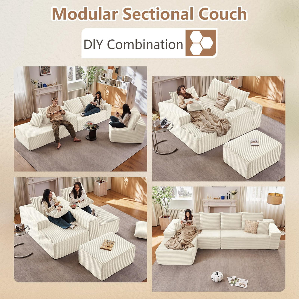 White 135" Left Facing Chaise W2824S00117/