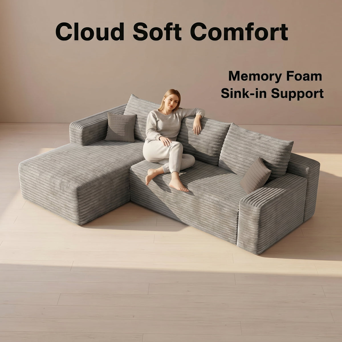 Grey Left Facing Chaise W5571P500147-