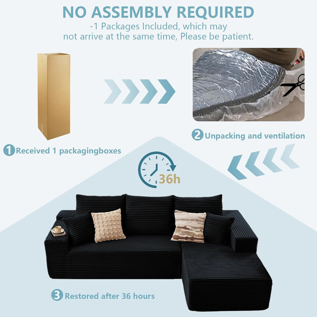 Black Right-facing chaise W3315P374684-L-right-black