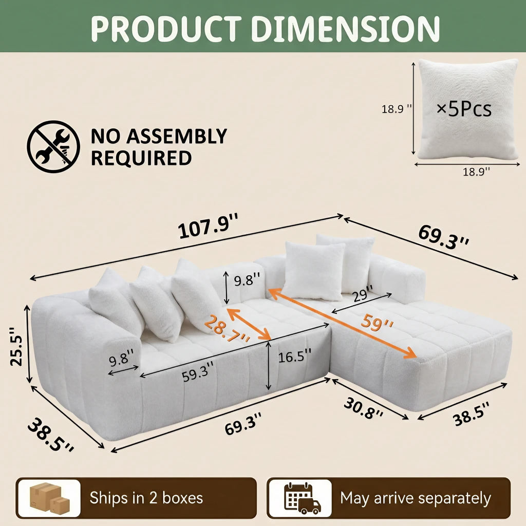 White Right Chaise W5515S00014