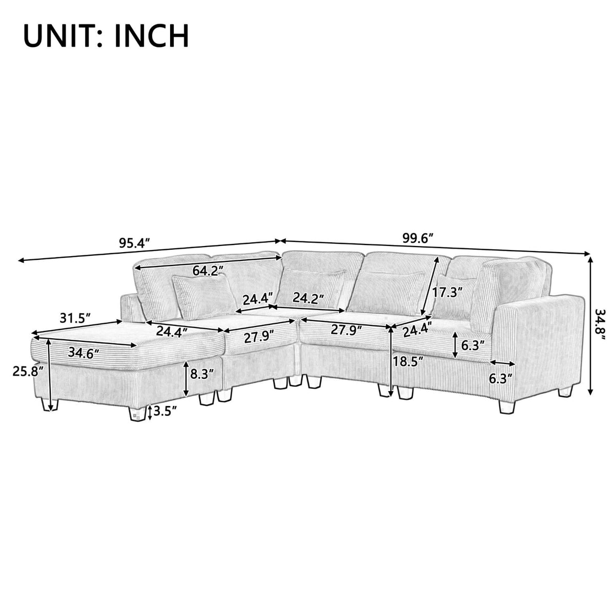 Grey SU-N711-OSL-Grey-99.6"L