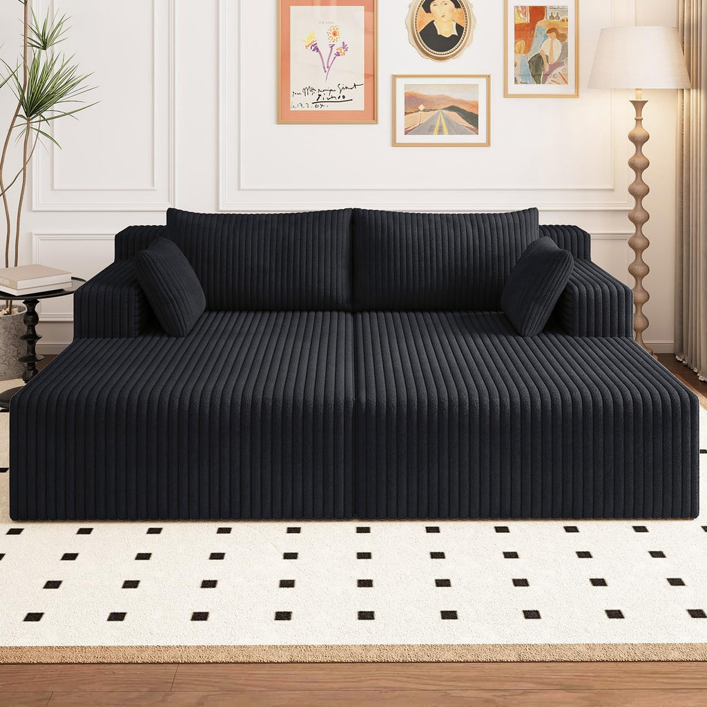Black Modern, Minimalist, Cozy, Modular Living, Contemporary W5571P450560-black