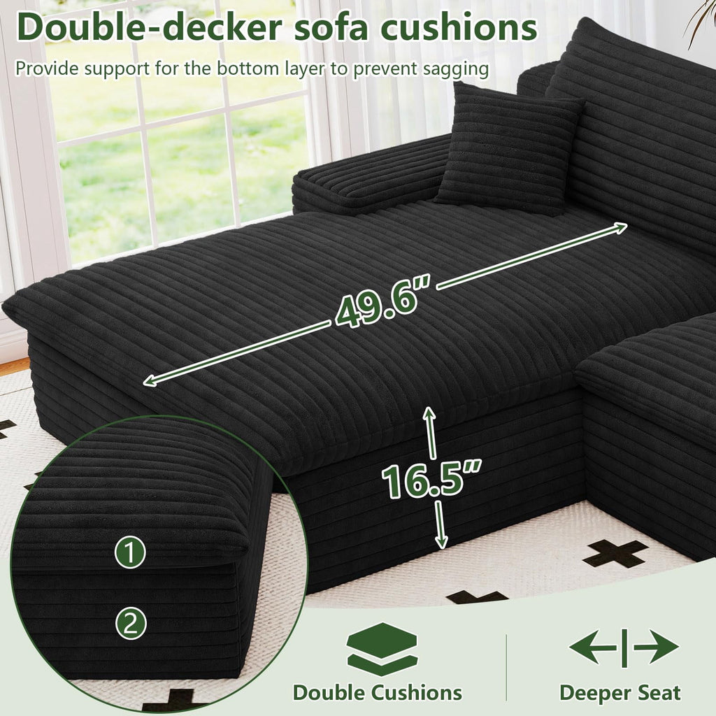 Blcak U-4 Left+Ottoman W2824S00151-ZZ