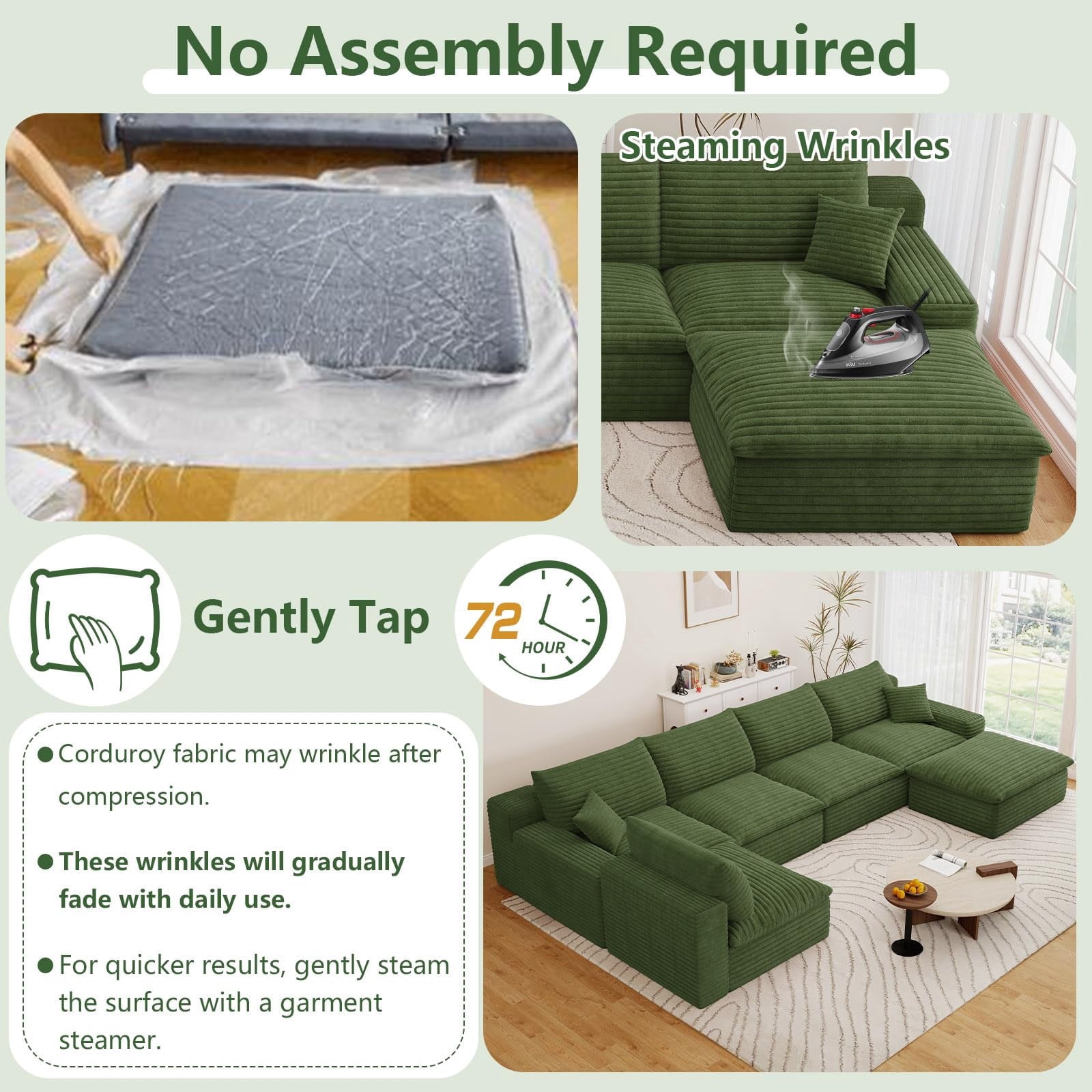 Green U-5 Seater+Ottoman W2824DIY148-Z