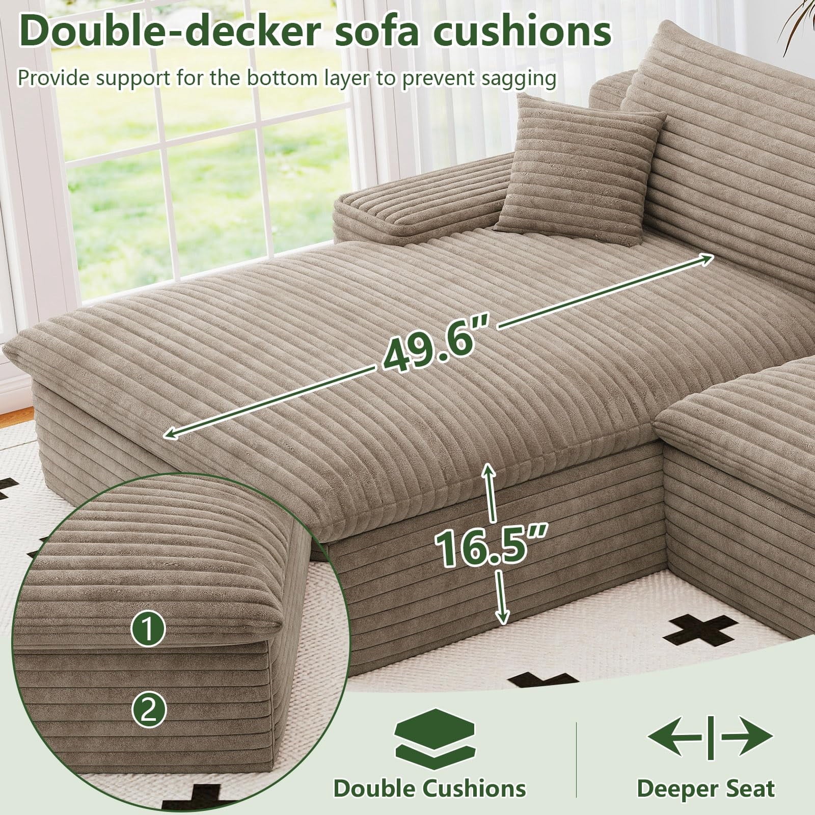 Camel U-4 Left+Ottoman W2824S00143-ZZ