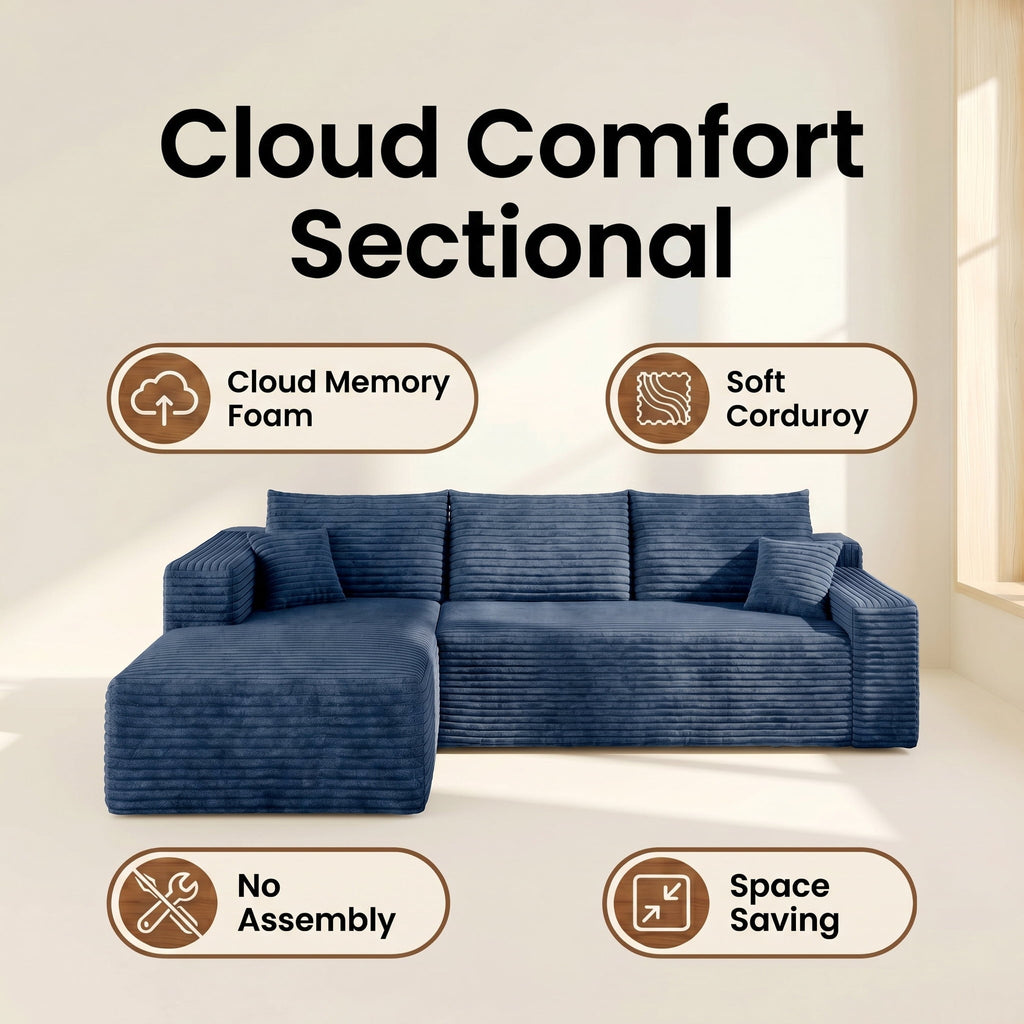 Blue Left Facing Chaise W5571P500139-