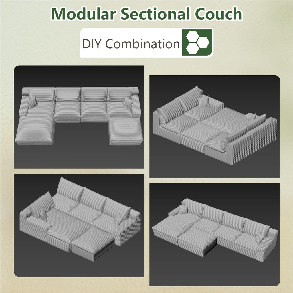 Blcak U-4 Left+Ottoman W2824S00151-ZZ