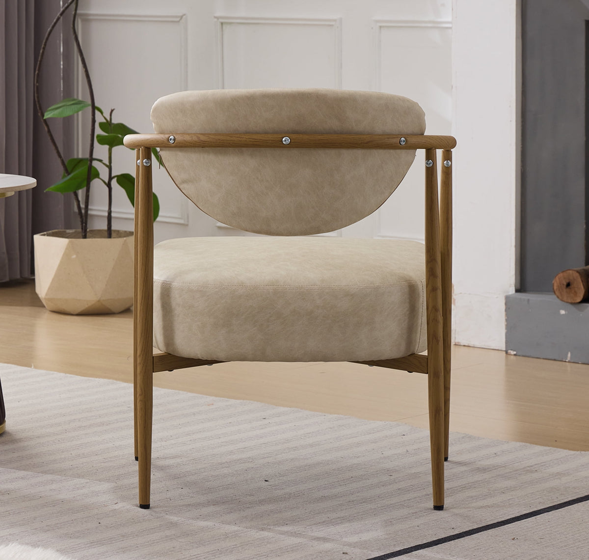 Beige + Iron + PU Leather + Foam set of 2 W3149S00003