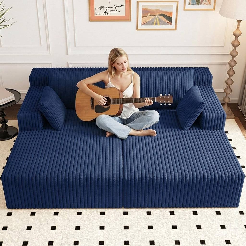 Blue Modern, Minimalist, Cozy, Modular Living, Contemporary W5571P450562-blue