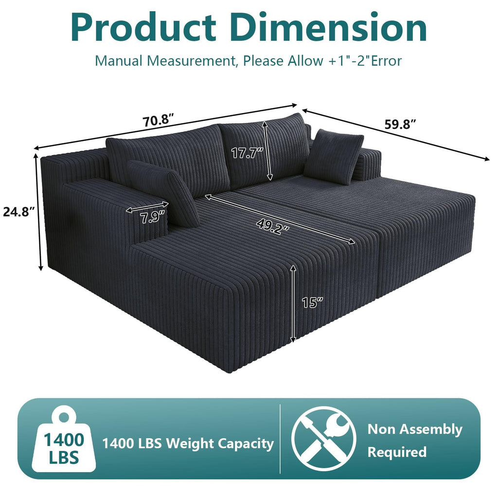 Dark Gray Modern, Minimalist, Cozy, Modular Living, Contemporary W5571P450565-dark gary