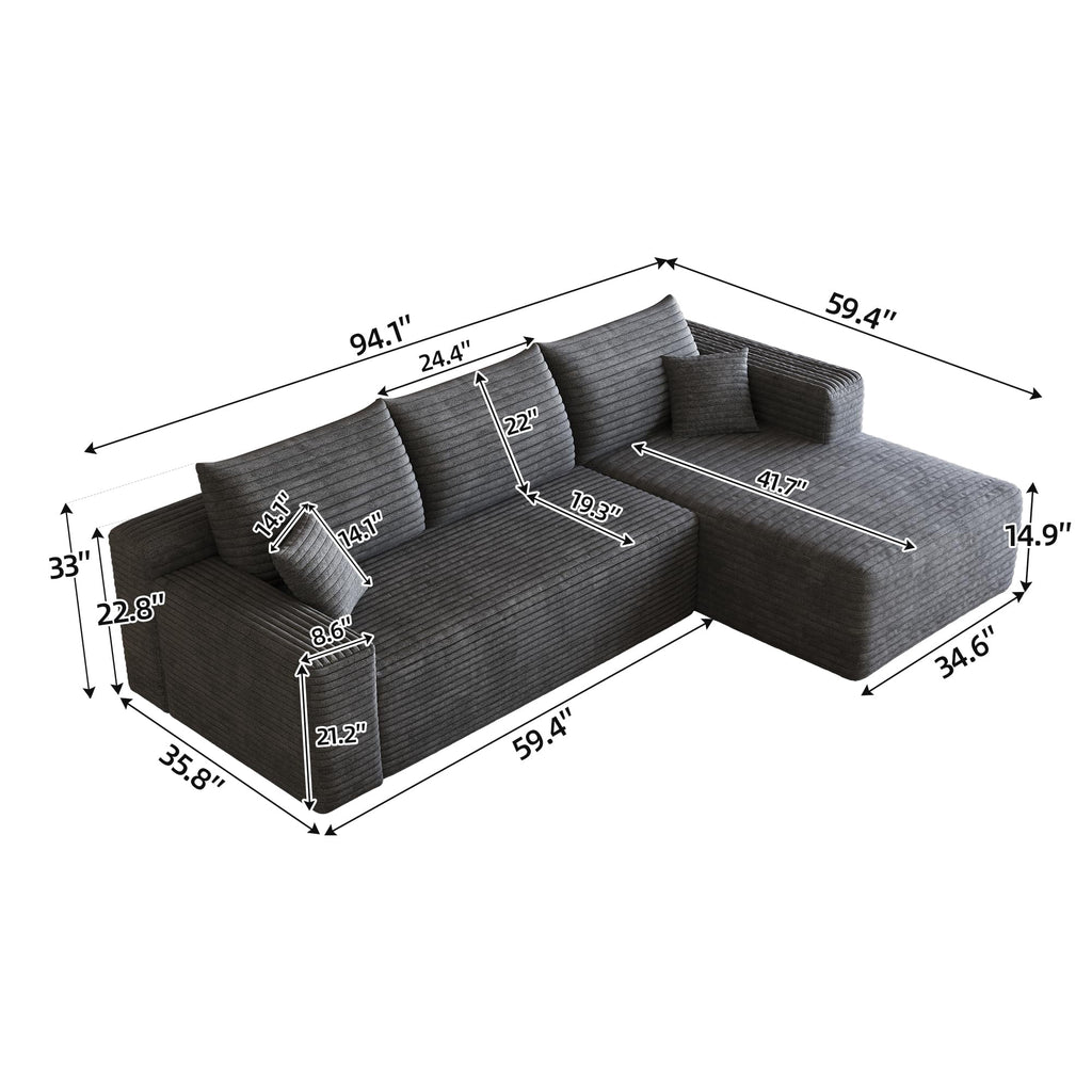 Darkgrey Right Facing Chaise W5571P500142-