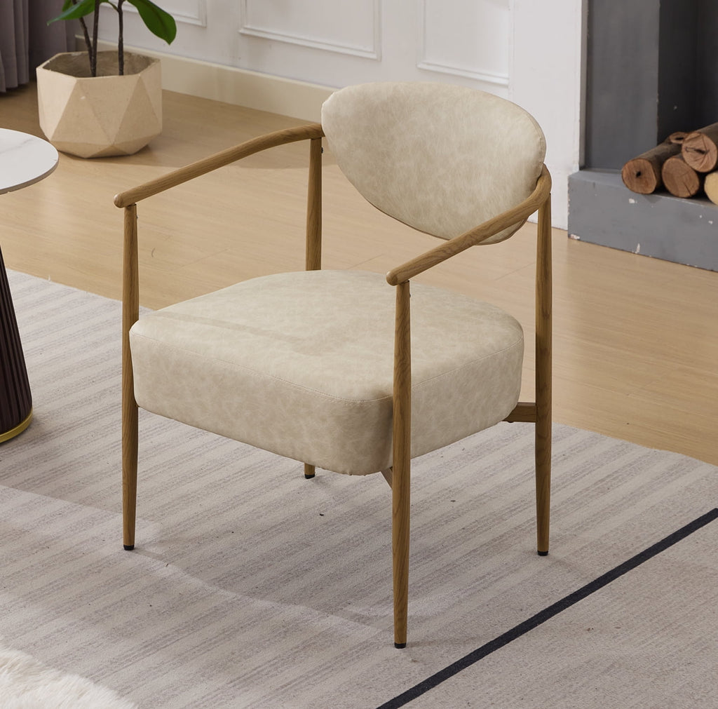 Beige + Iron + PU Leather + Foam set of 2 W3149S00003