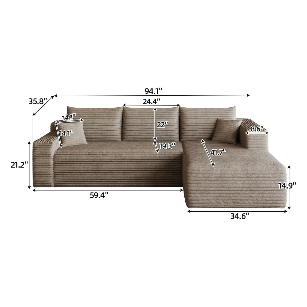 Camel Right Facing Chaise W5571P443455-