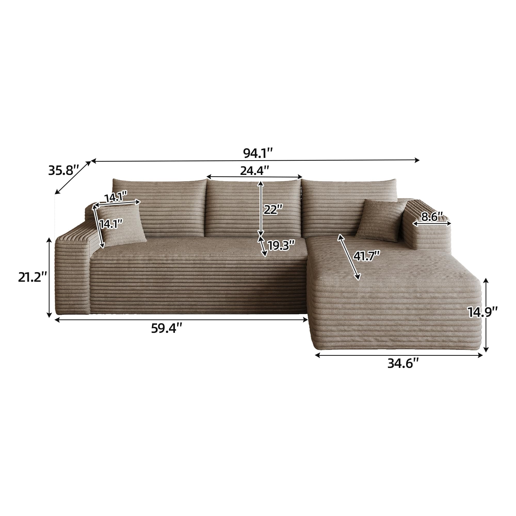 Camel Right Facing Chaise W5571P443455-