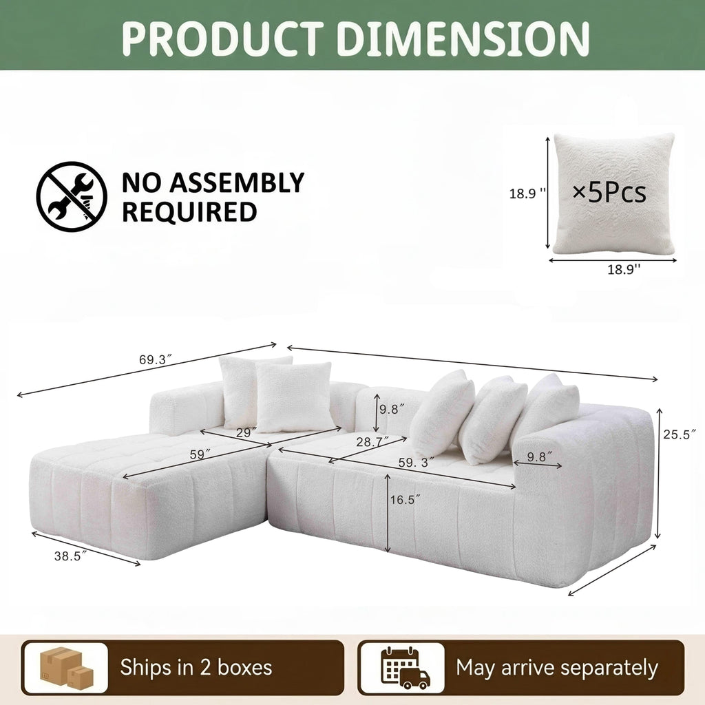 White Left Chaise W5515S00012