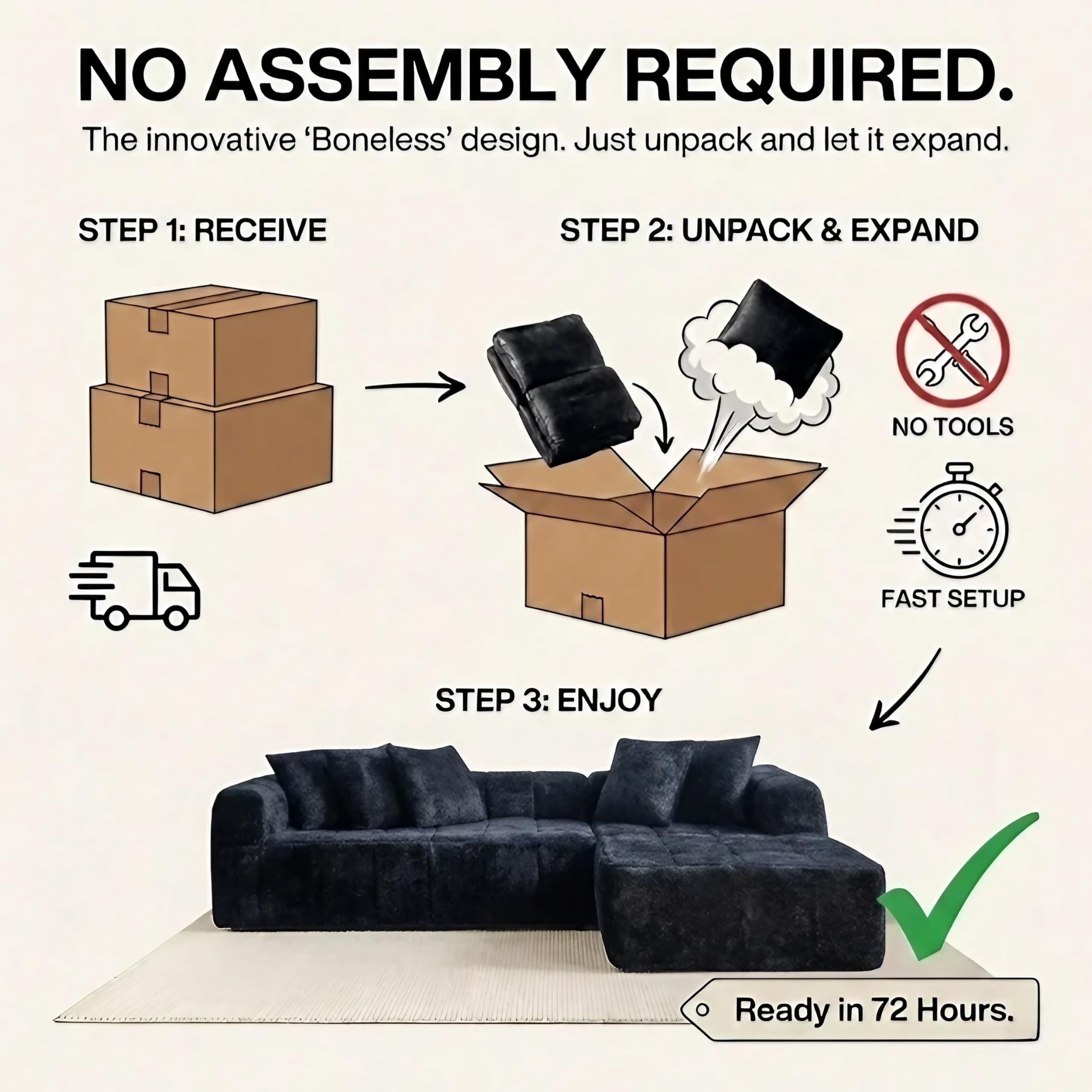 Black Right Chaise W5515S00017