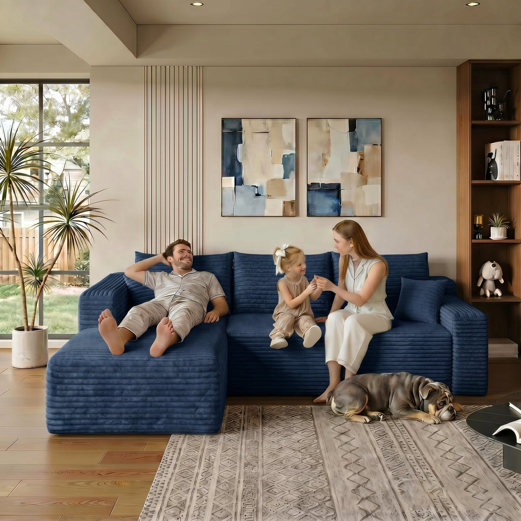 Blue Left Facing Chaise W5571P500139-