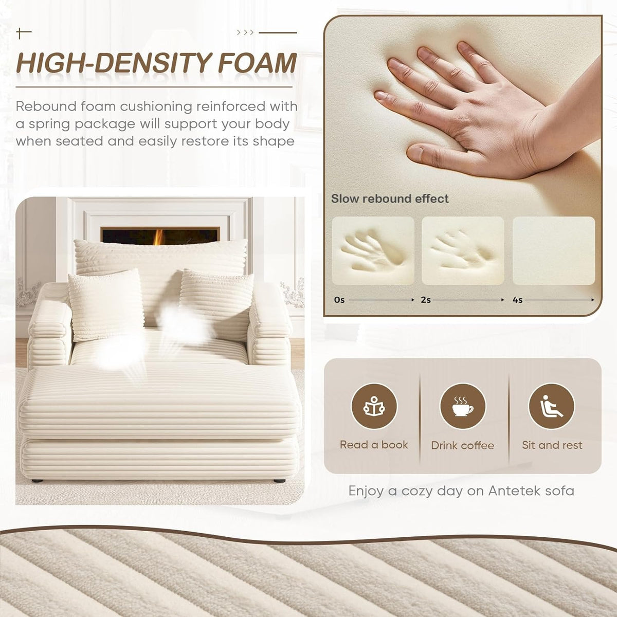 Beige SU-W834-SCC-Beige-43 Inch
