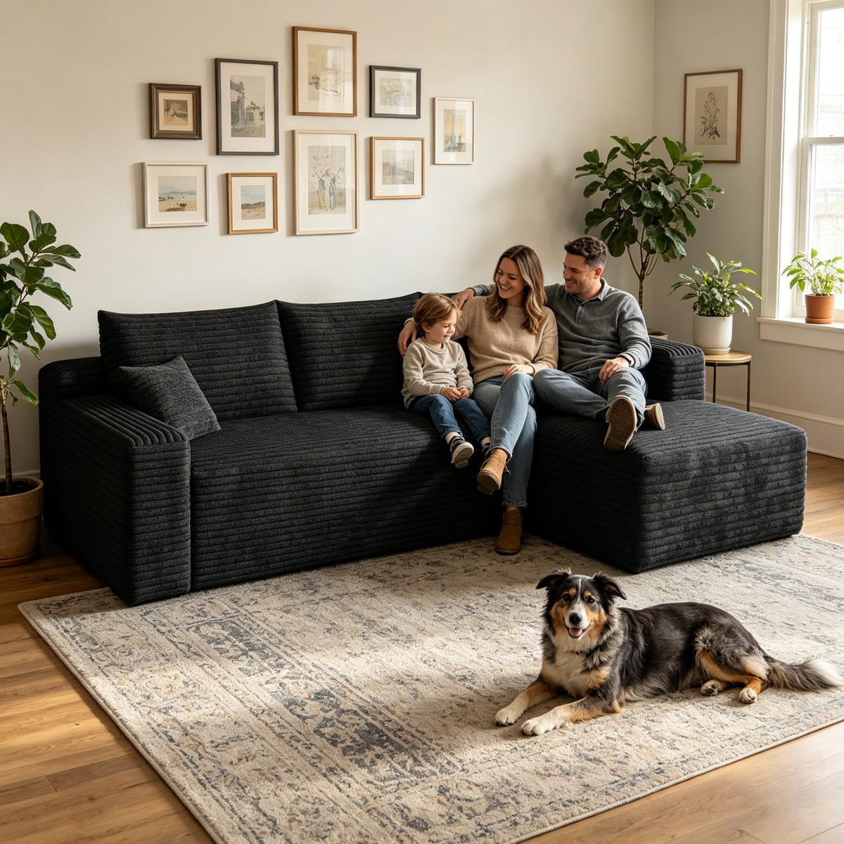 Black Right Facing Chaise W5571P500136-