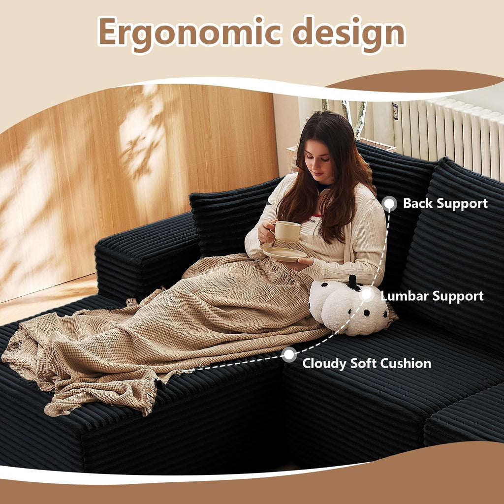 Black 135" Right Facing Chaise W2824S00029/////