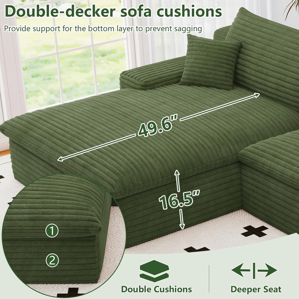 Green U-3 Left+Ottoman W2824S00131-Z