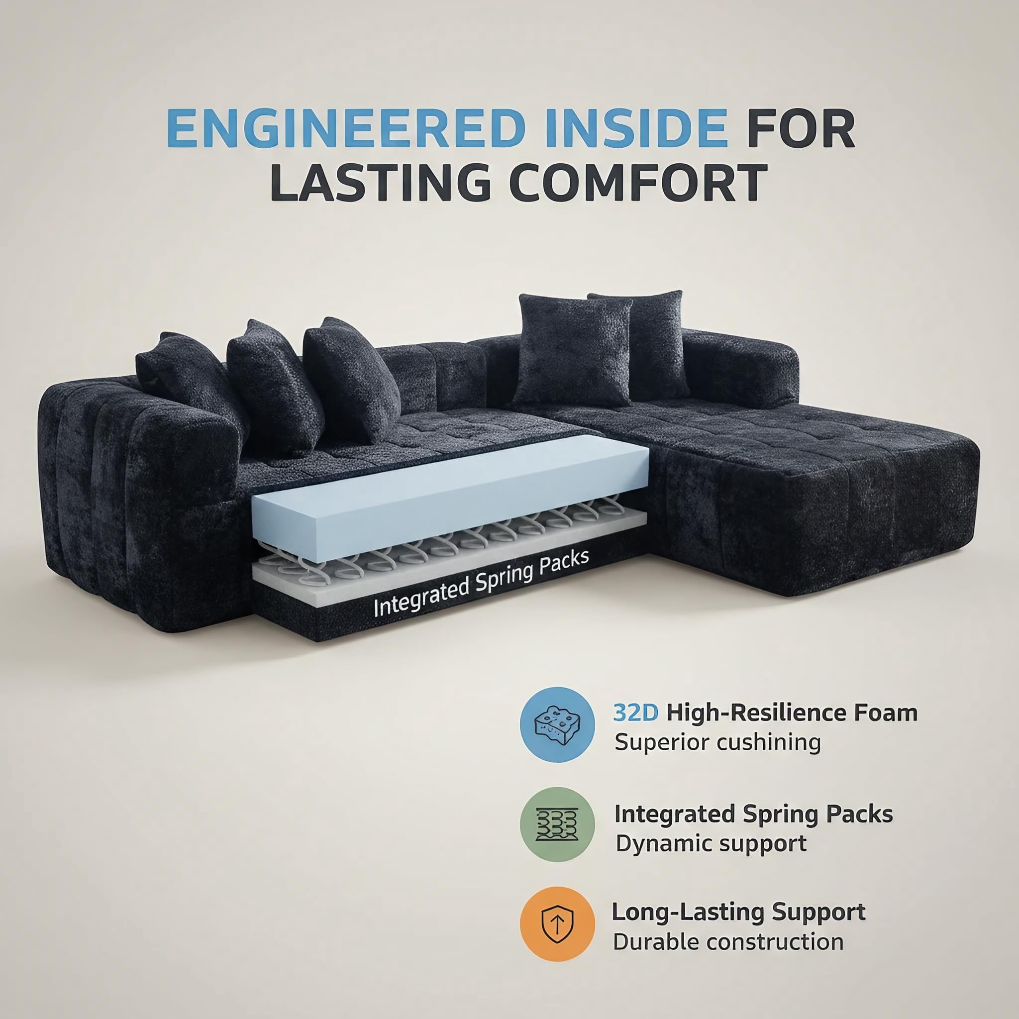Black Right Chaise W5515S00017