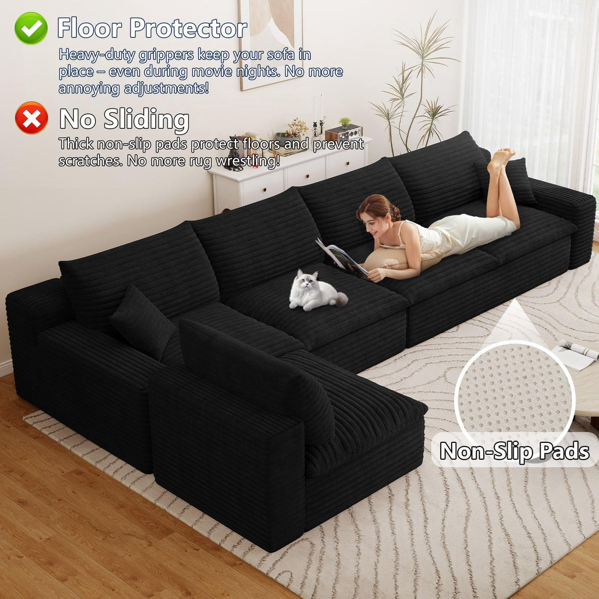 Blcak L-5 Seater W2824DIY133-ZZ