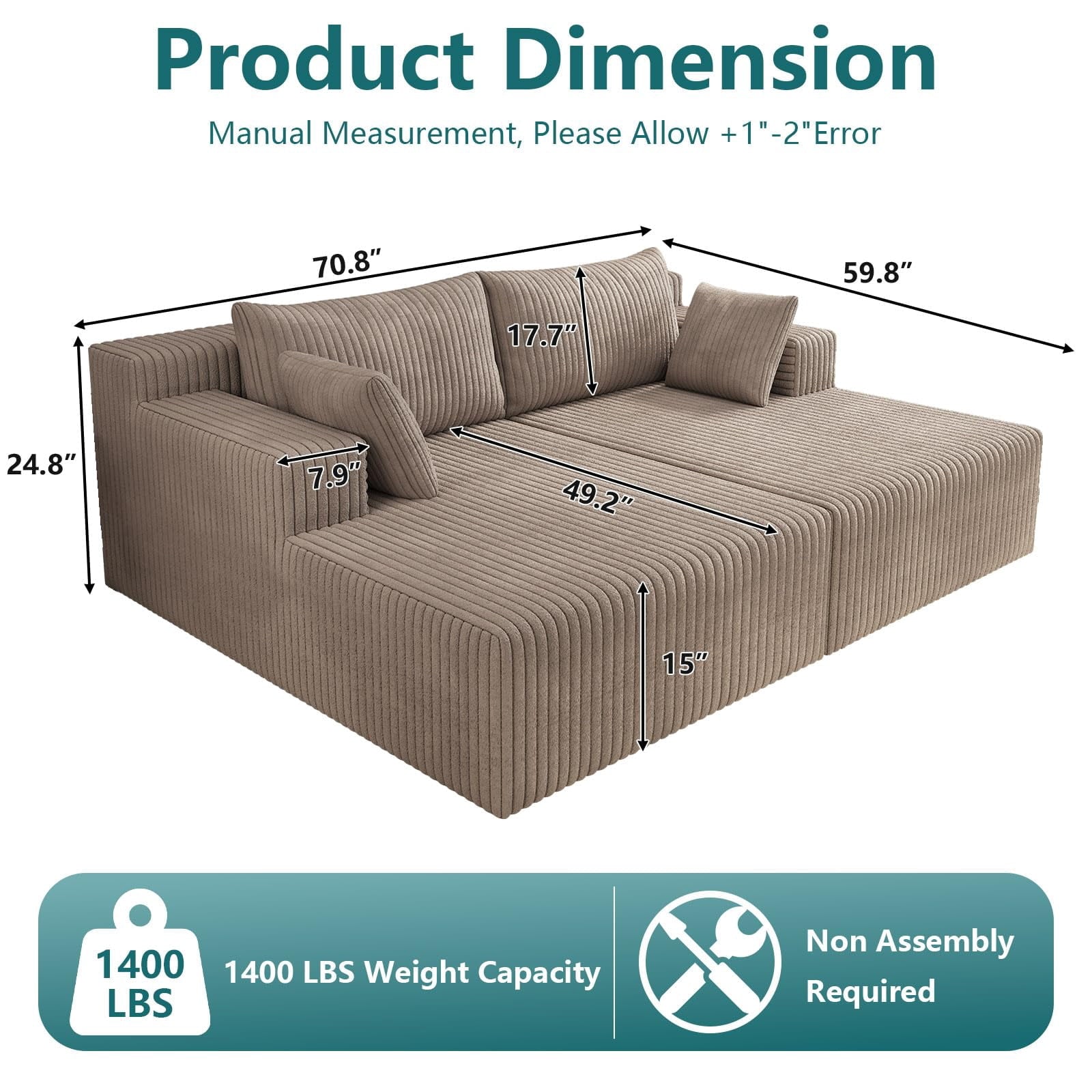 Camel Modern, Minimalist, Cozy, Modular Living, Contemporary W5571P450567-camel