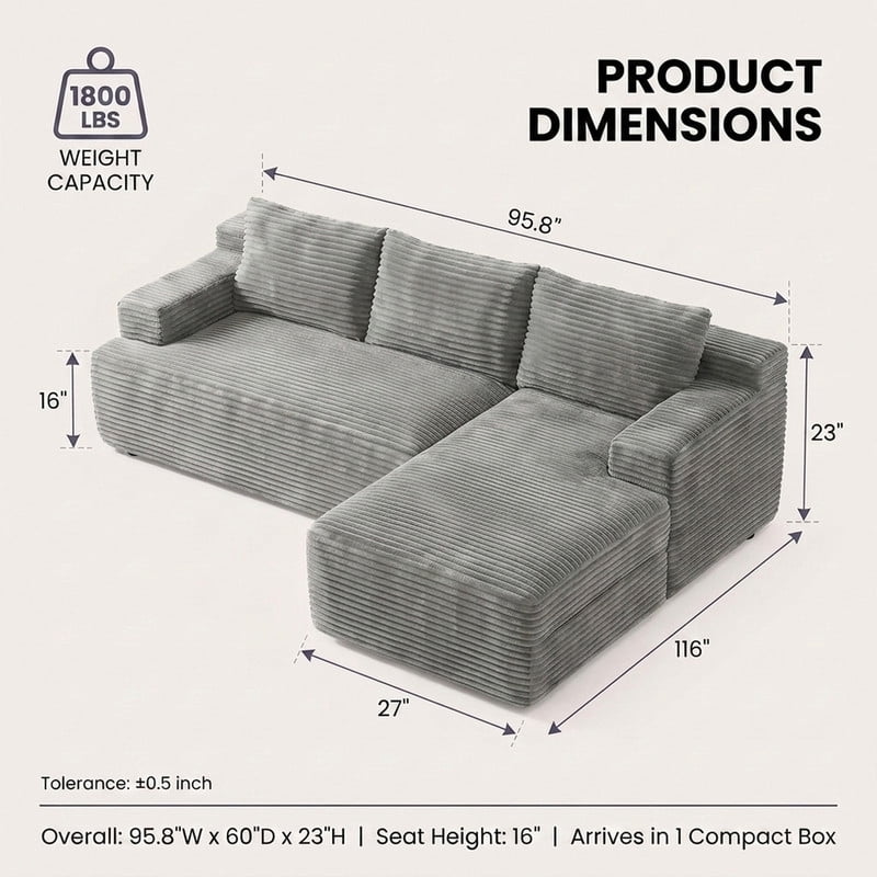 Light Gray Right Facing Chaise W5571P500146gen