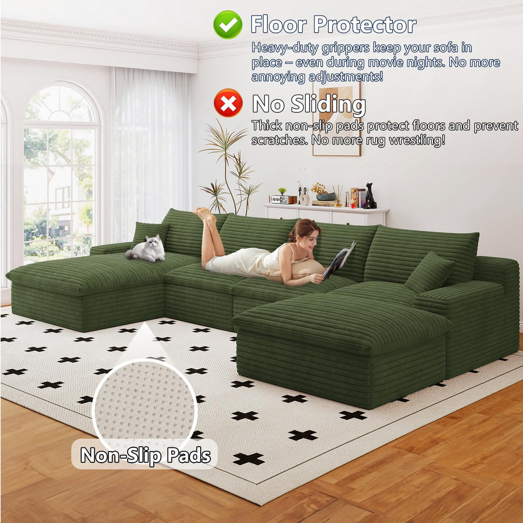 Green U-4 Left+Ottoman W2824S00135-Z