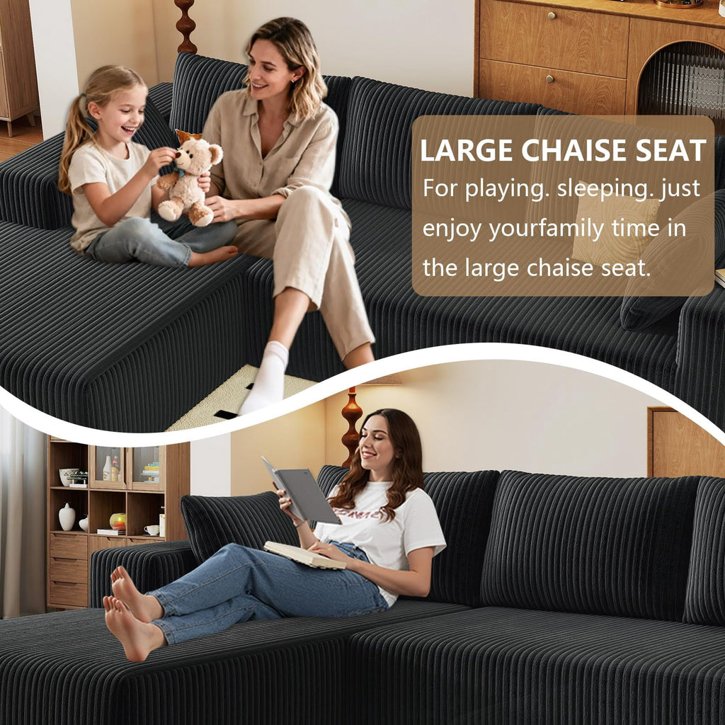 Black 96" Left Facing Chaise W3315P374744/
