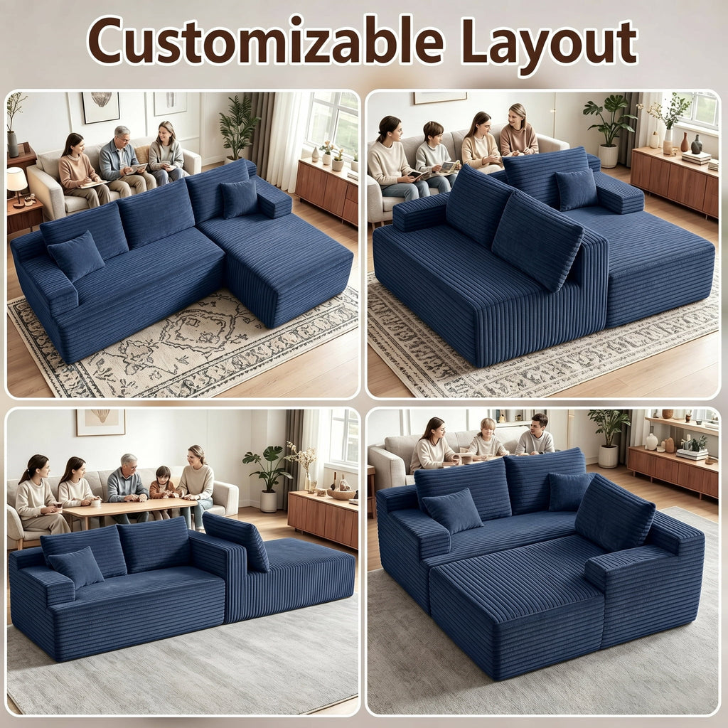 Blue Right Facing Chaise W5571P500138-